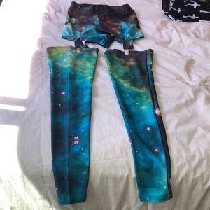 Blackmilk Galaxy legging XS suspenders